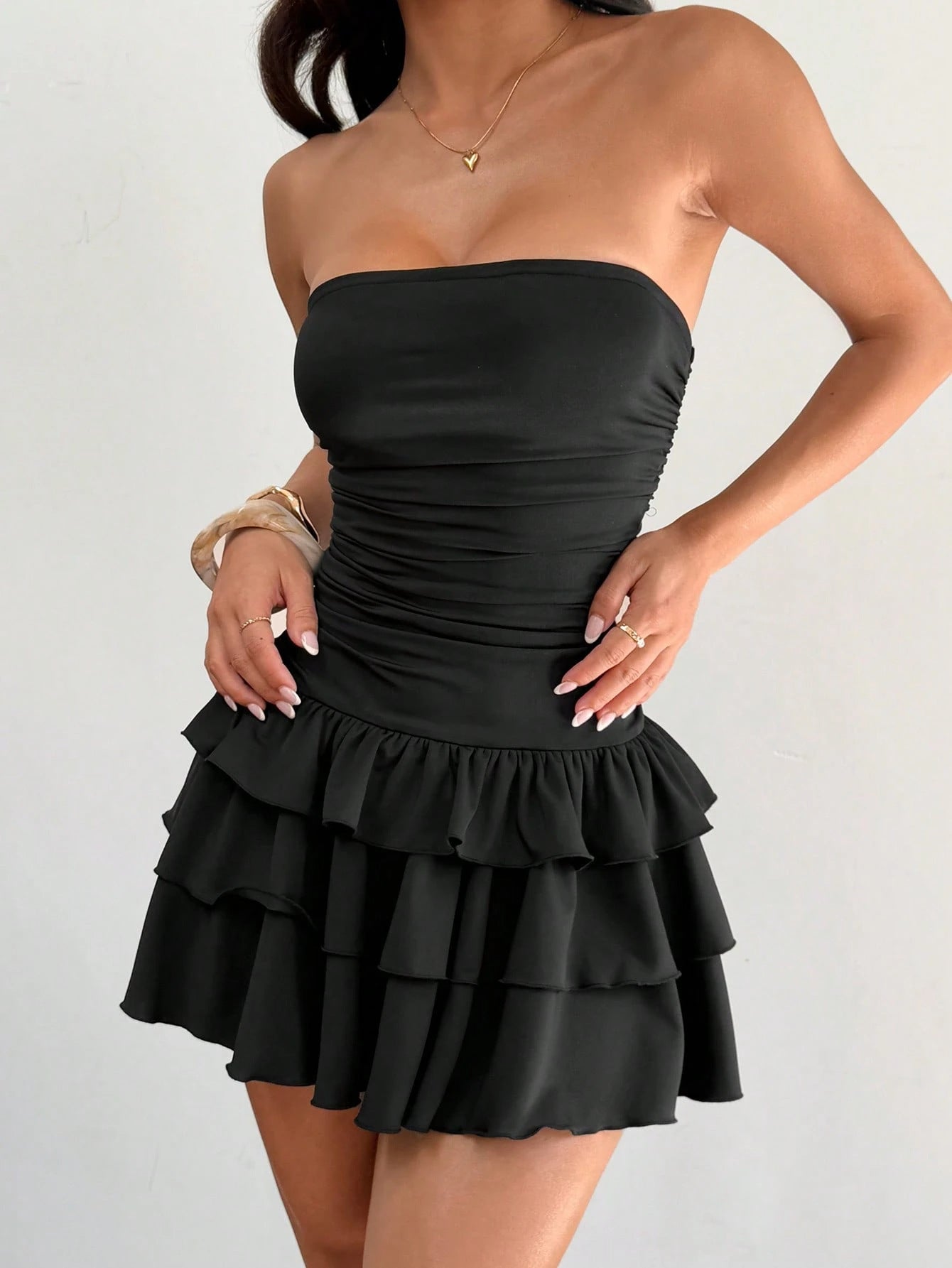 Womens Ruffle Knit Dress