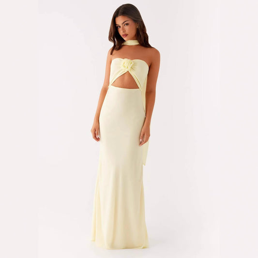 Floral Cut Out Backless Summer Dress