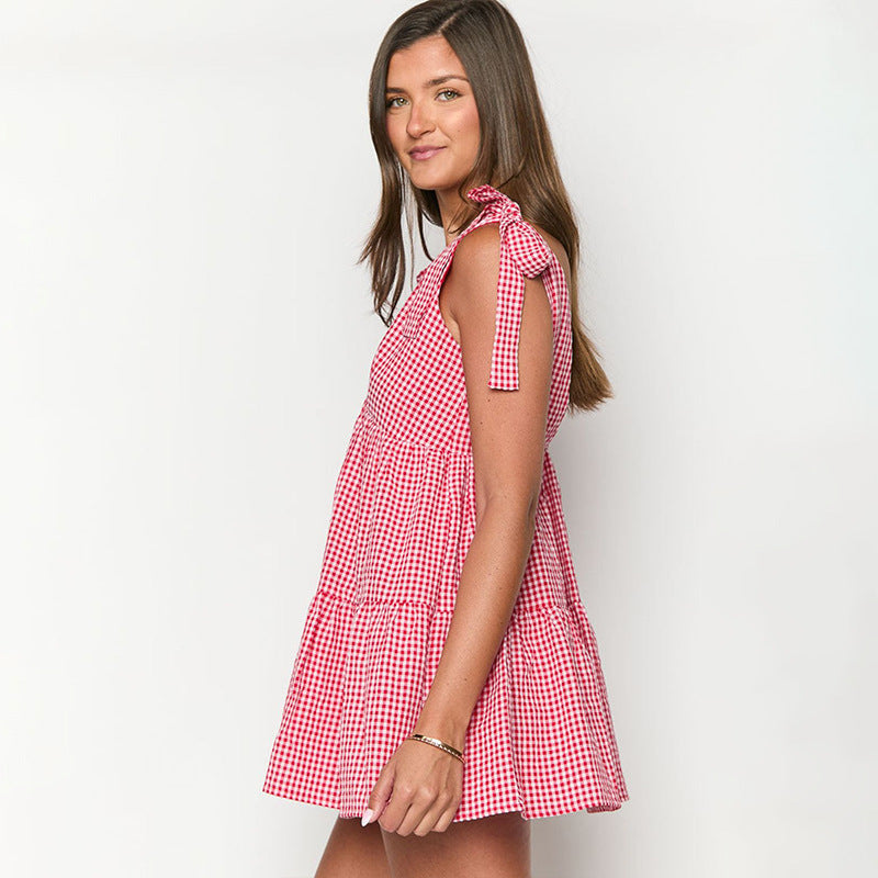 Women's Strappy V-Neck A-Line Dress
