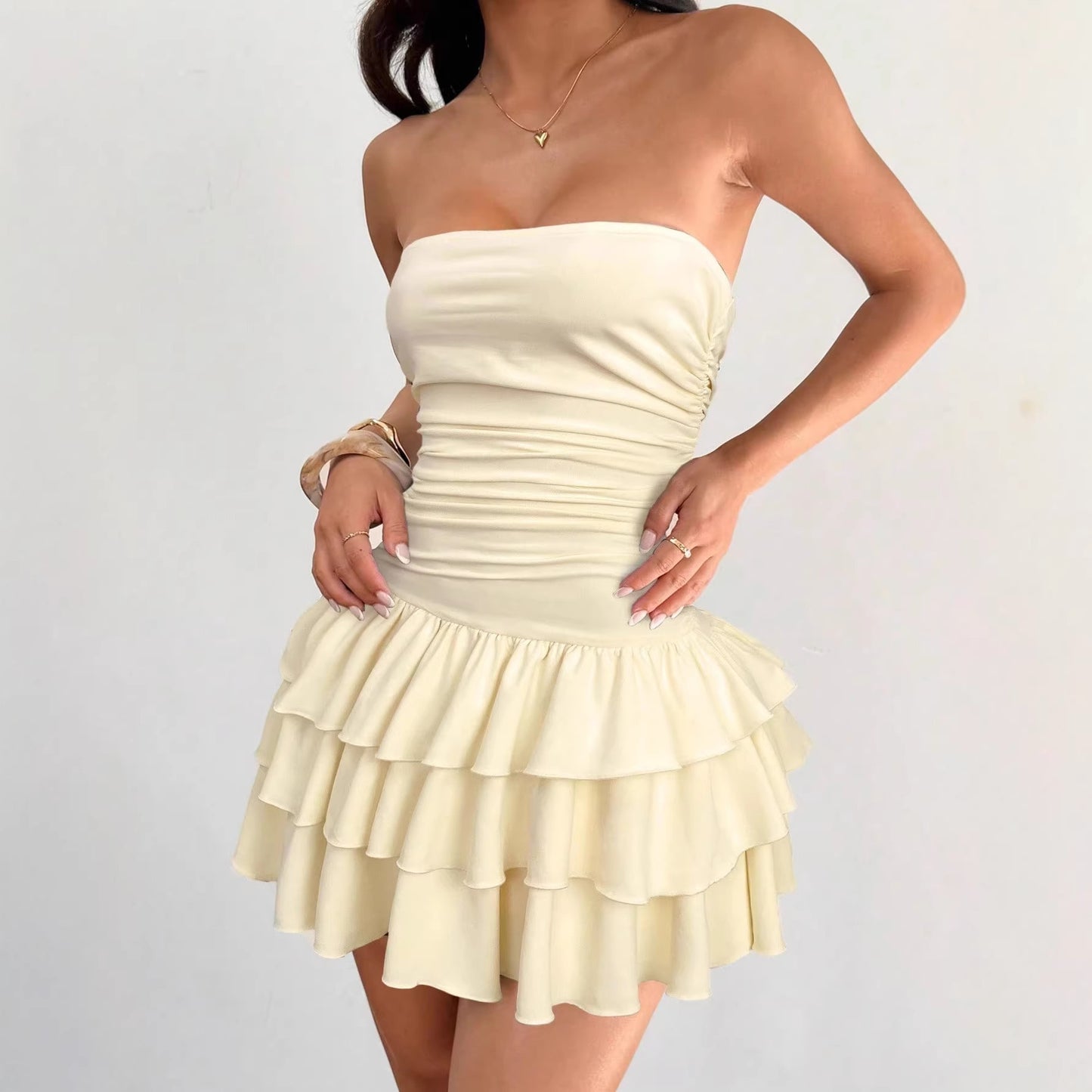 Womens Ruffle Knit Dress